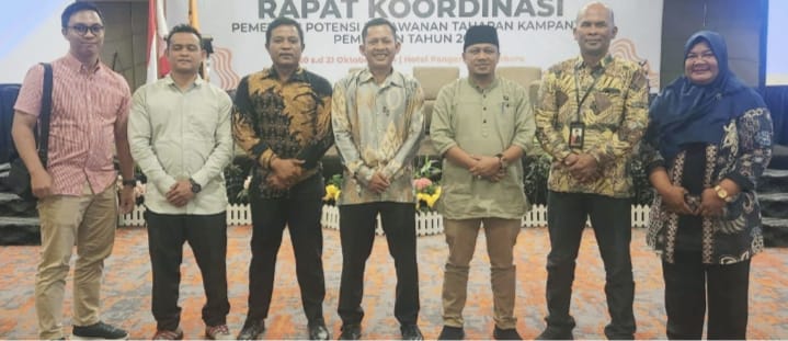 Dua Komisioner Bawaslu Rohul Hadiri  Rakor Pemetaan Potensi Kerawanan Kampanye Pilkada 2024