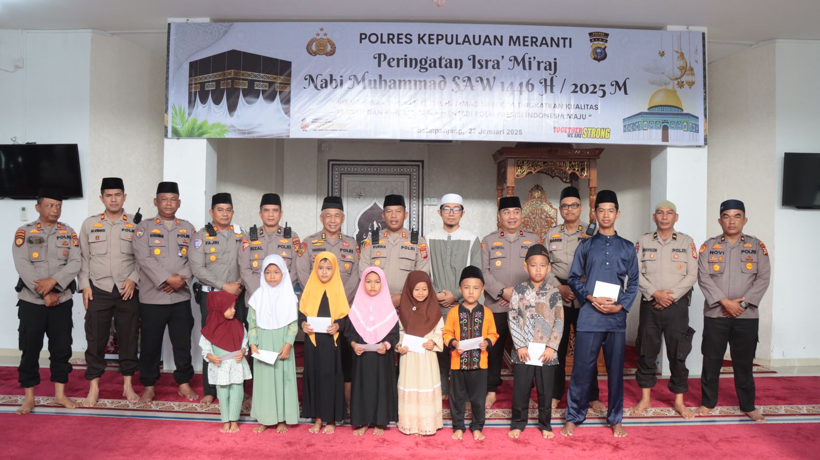 Polres Kep Meranti Gelar Peringatan Isra'Mi'raj dan Do'a Bersama Anak Yatim