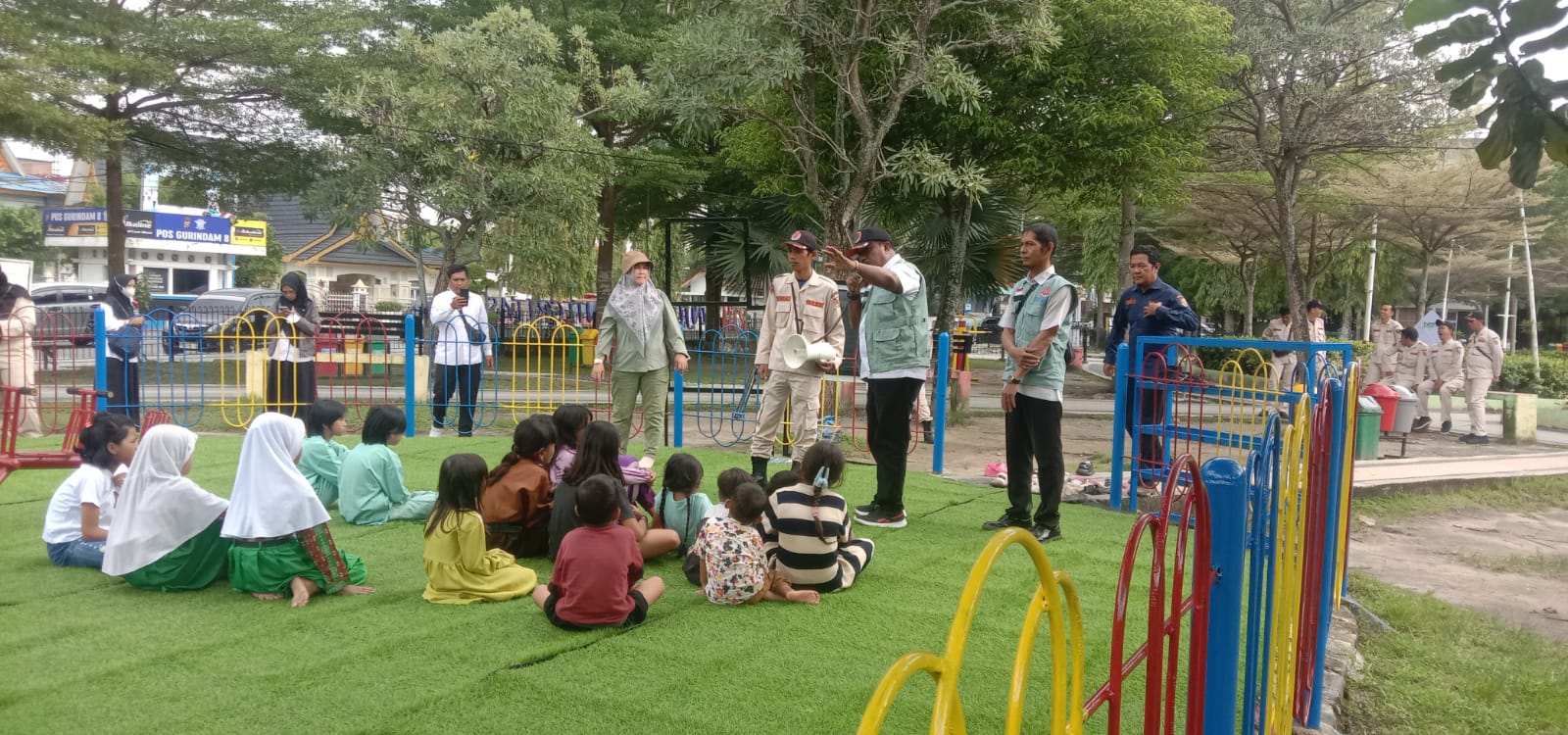 BPBD Pekanbaru Lakukan Simulasi Gempa di RTH Kaca Mayang dan Tunjuk Ajar