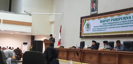 Bupati Inhil Sampaikan Pidato Pengantar KUPA Dan PPAS Perubahan APBD 2019