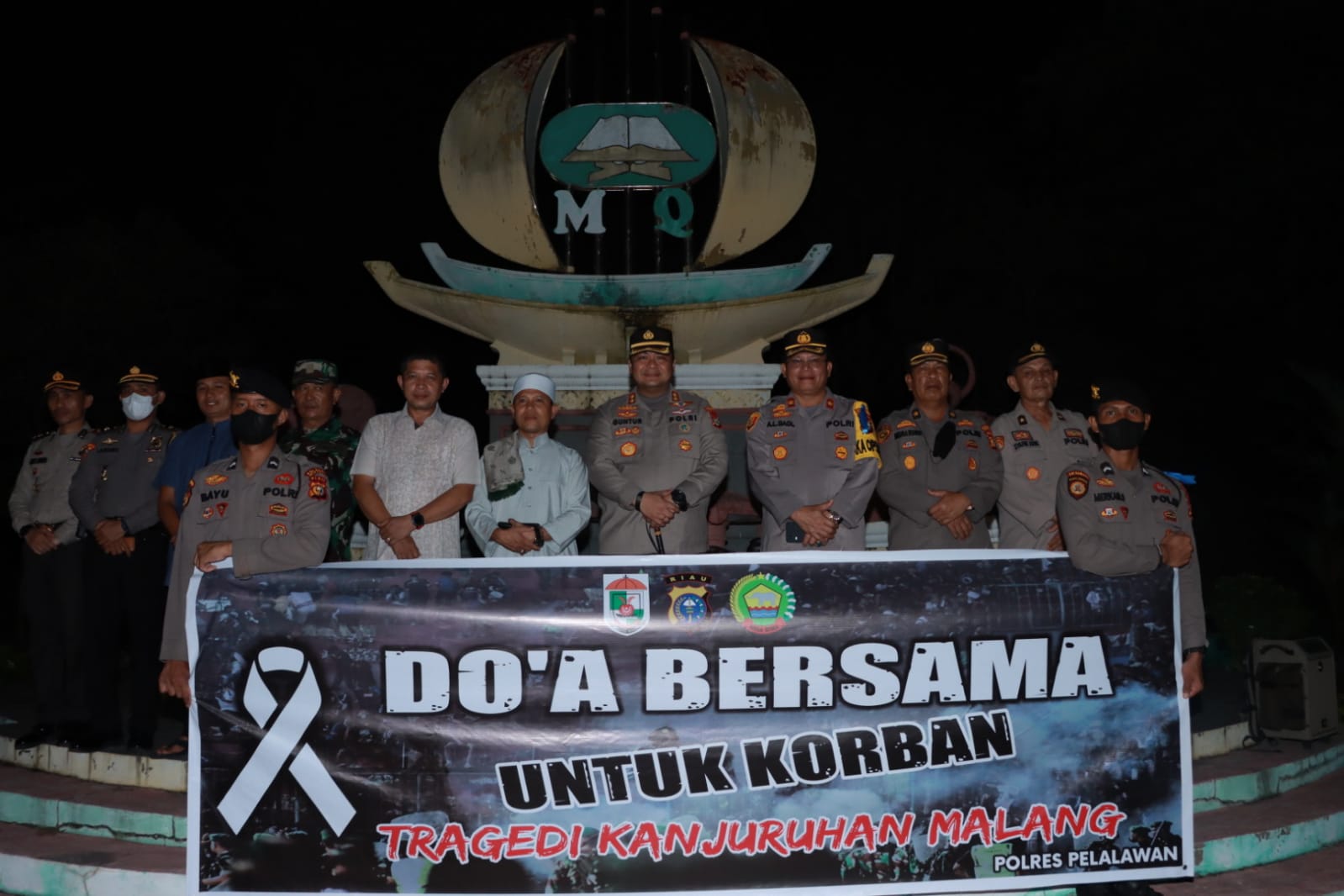 Polres Pelalawan Doa Bersama Untuk Tragedi Kanjuruhan