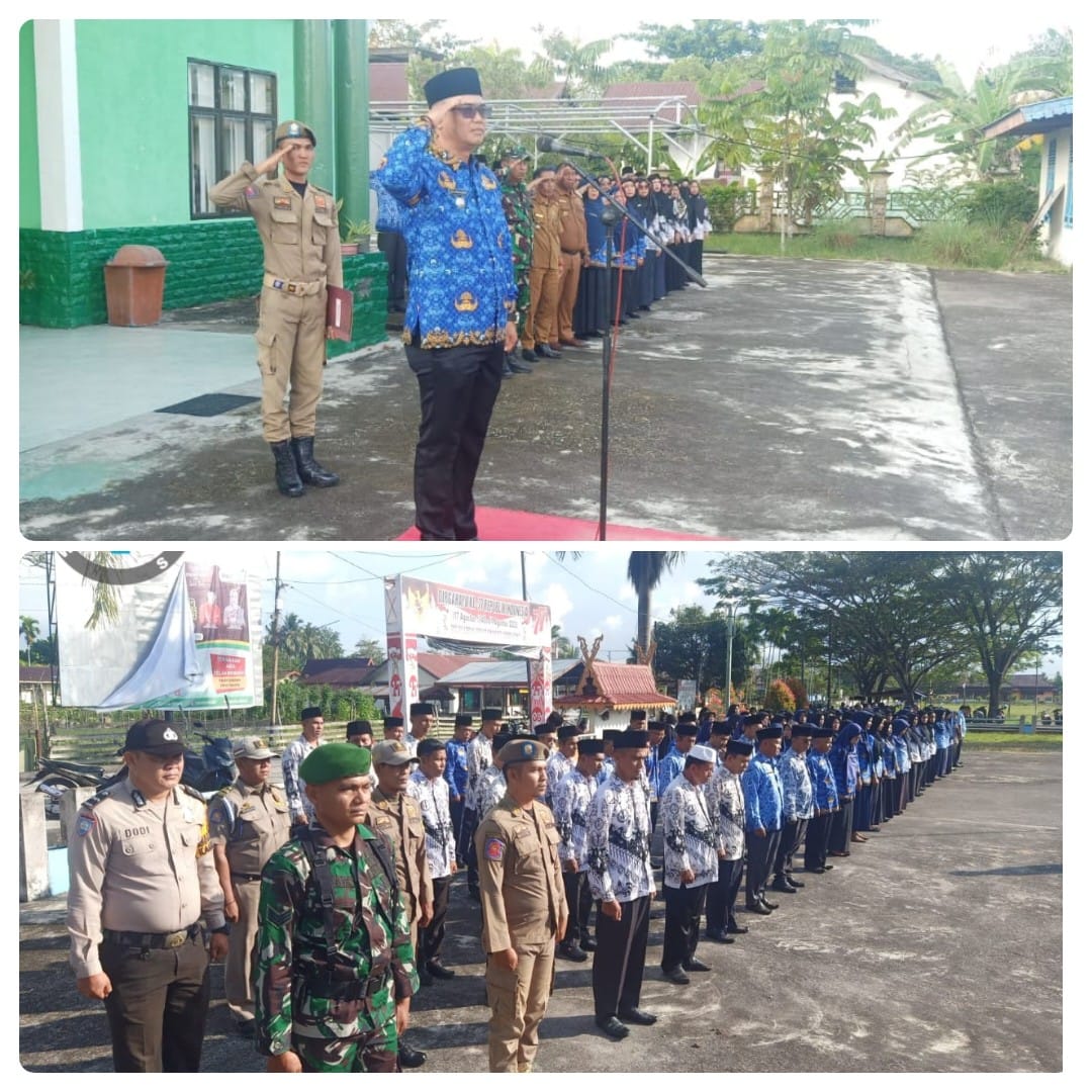 Peringati HUT Ke 51 KORPRI dan PGRI Ke 77, Camat Nazir Pimpinan Upacara Bendera