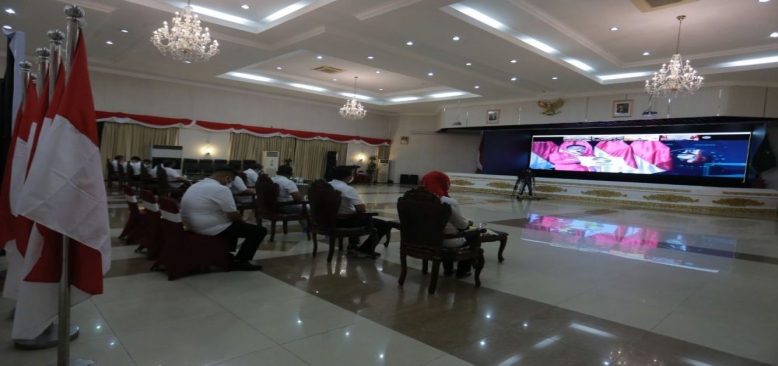 Kadispora Riau Dampingi, Gubri Saksikan Haornas ke 37 Secara Virtual