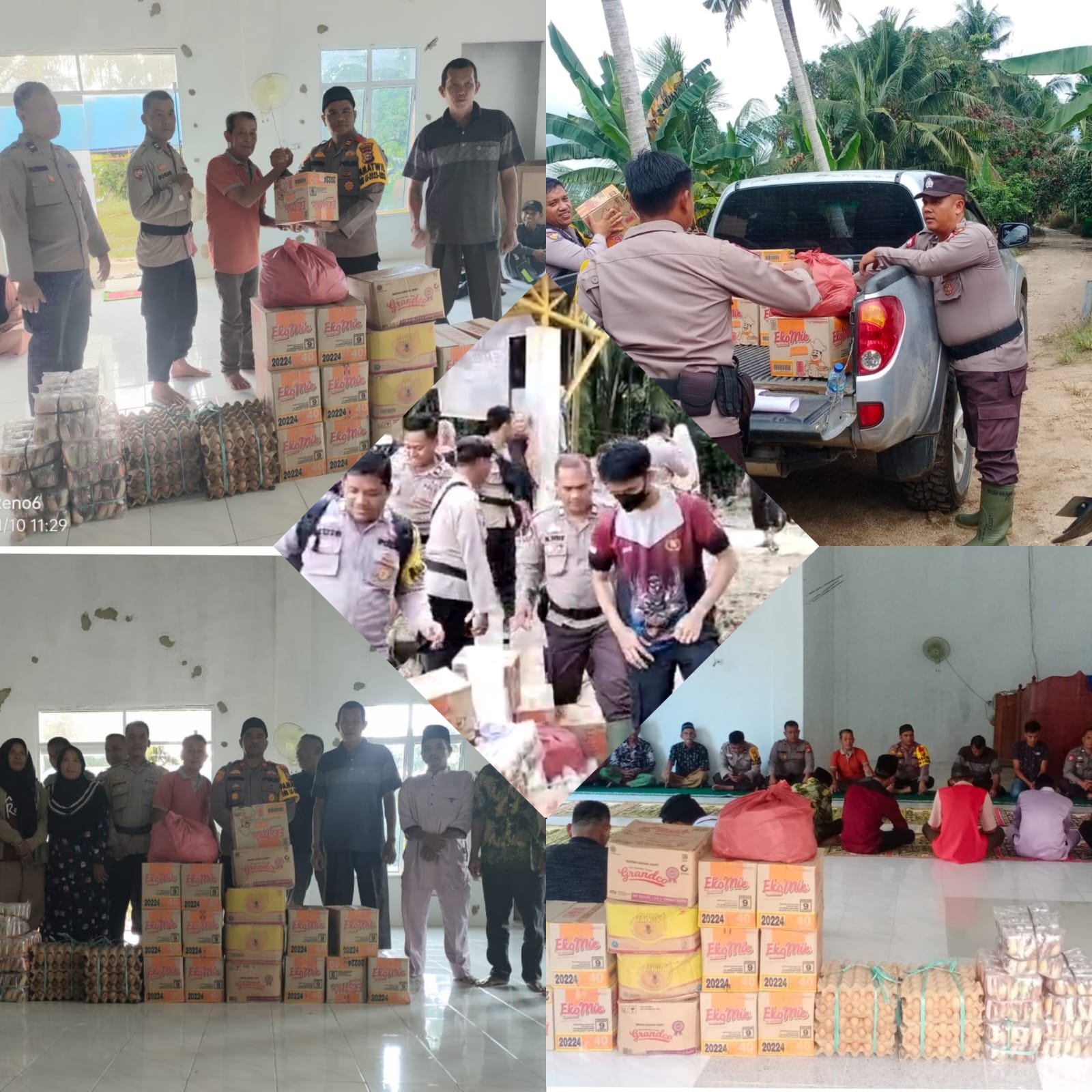 Cooling System & Cipkon, Polsek Kelayang Salurkan Bantuan Sosial Korban Banjir