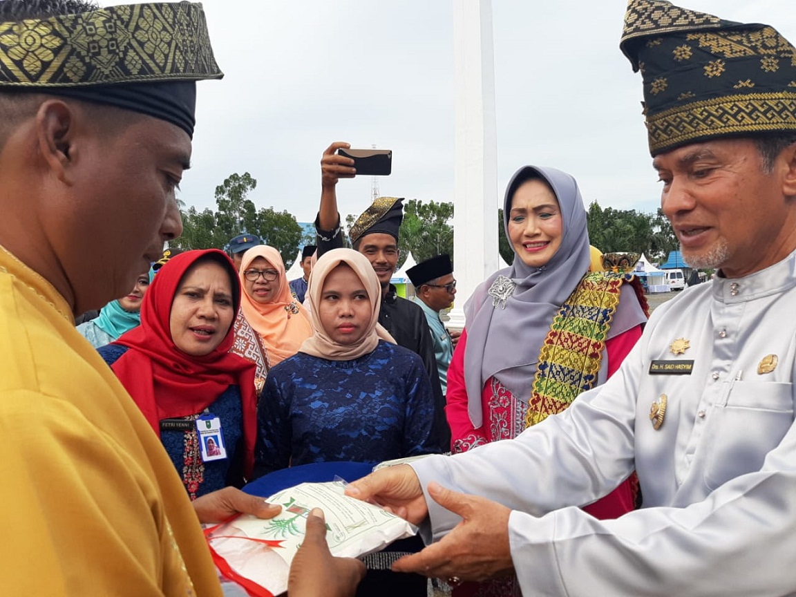 Wabup Meranti Launching Produk Tepung Sagu Kulim Jaya dengan Kemasan 1 Kg Binaan DKP Provinsi 