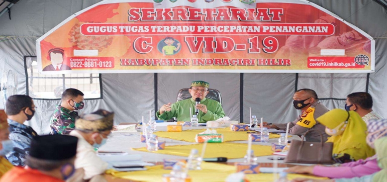 Pendisiplinan Protokoler Kesehatan Covid-19, HM.Wardan  Ketua Gugus Tugas Covid-19 Inhil Gelar Rapat