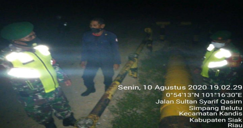 Patroli Malam Pengamanan OVN Babinsa dan Sekuriti PT CPI Kecamatan Kandis