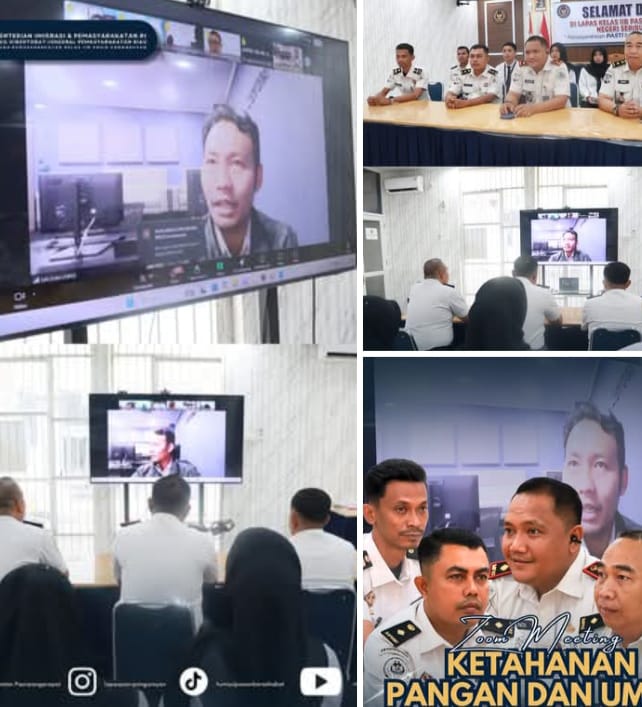 Lapas Pasir Pangarayan Ikuti Zoom Validasi Ketahanan Pangan dan UMKM dalam Satu Data Pemasyarakatan