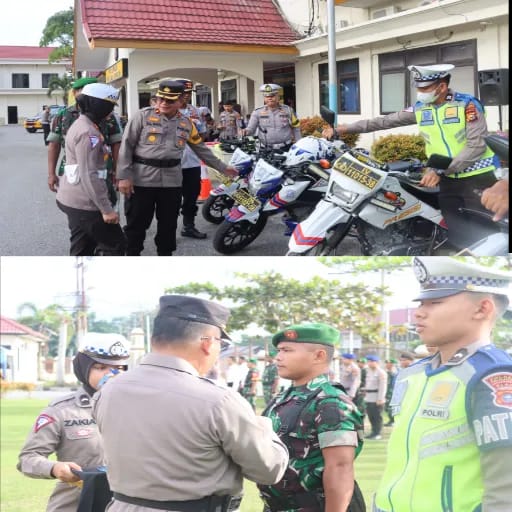 Polres Pelalawan Laksanakan Apel Gelar Pasukan Operasi Keselamatan Lancang Kuning Tahun 2023