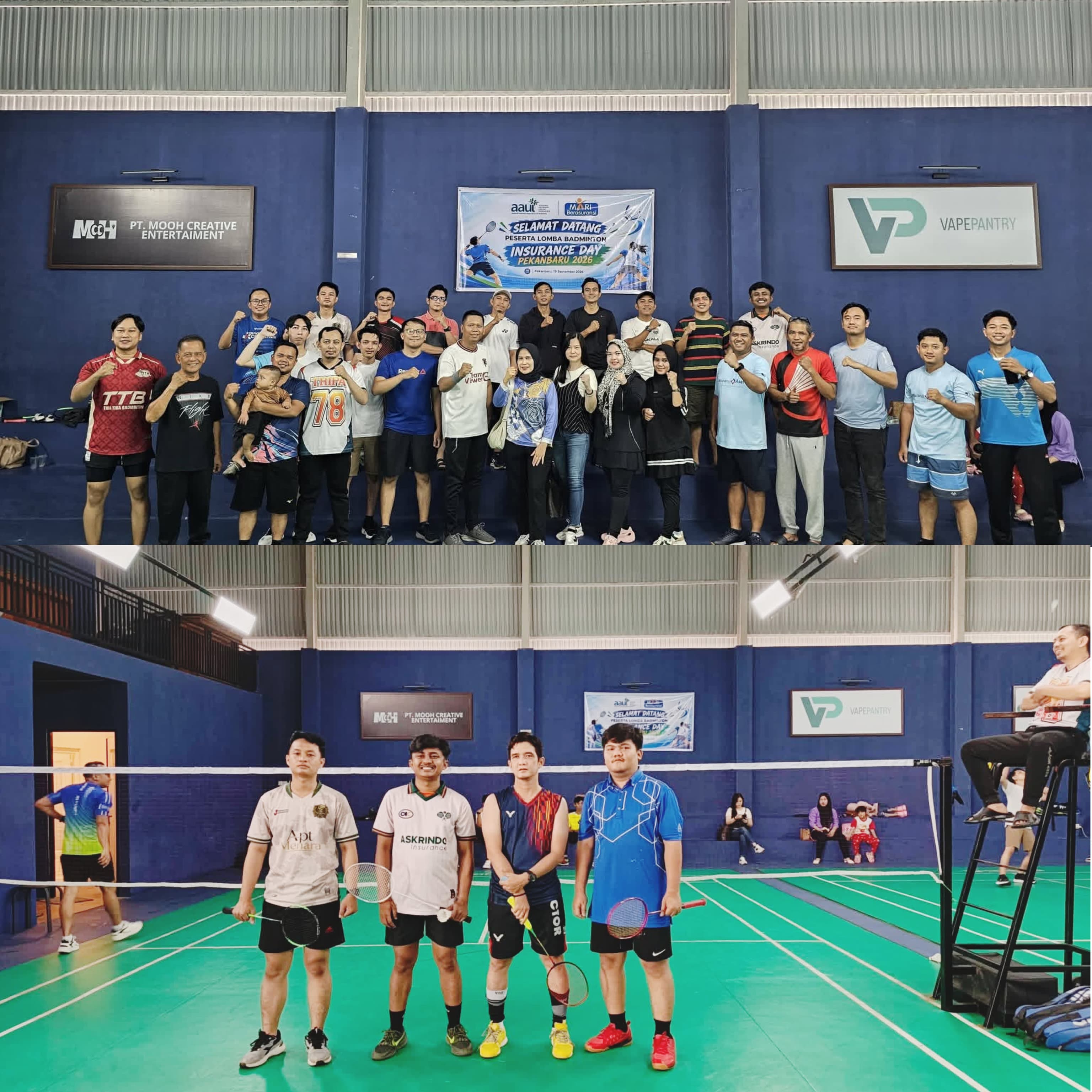 Meriahkan Hari Asuransi ke-20,  ‎30 Tim Adu Skill Turnamen Badminton AAUI Pekanbaru