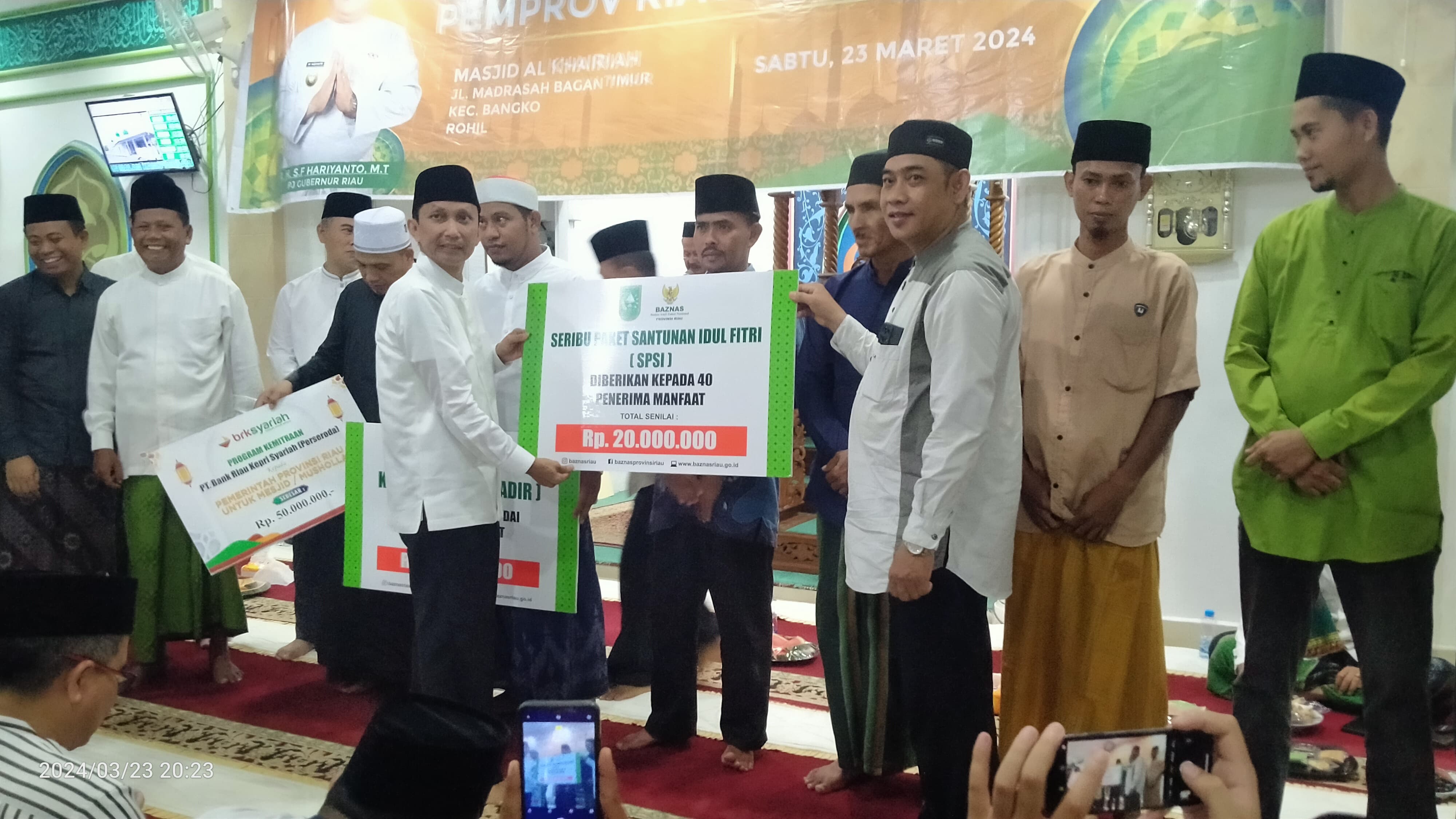 Wabup Rohil Dampingi Safari Ramadhan Pj.  Sekdaprov Riau di Masjid Al-Khairiyah Bagansiapiapi