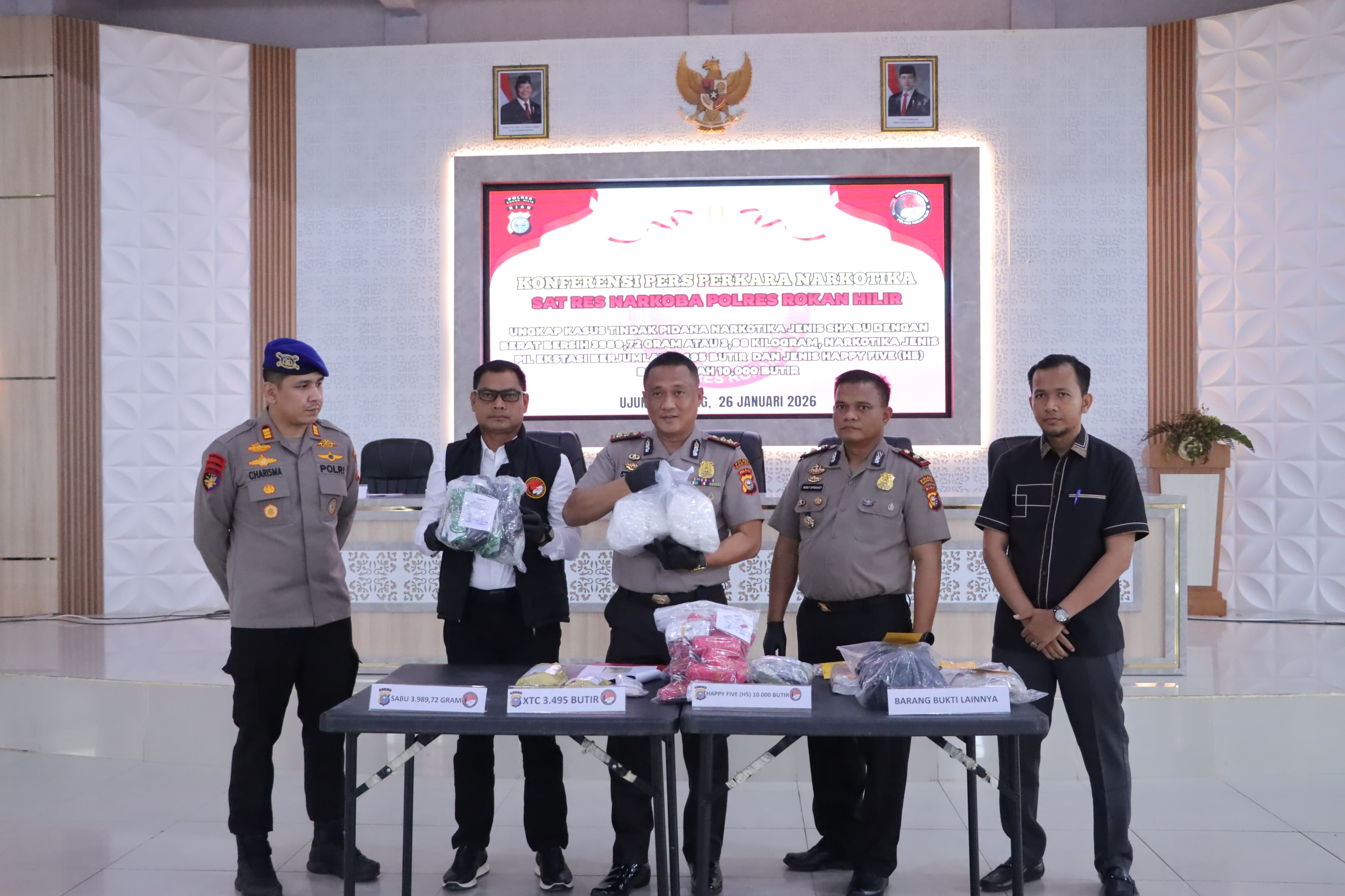 Polres Rohil Ungkap Jaringan Narkotika Internasional