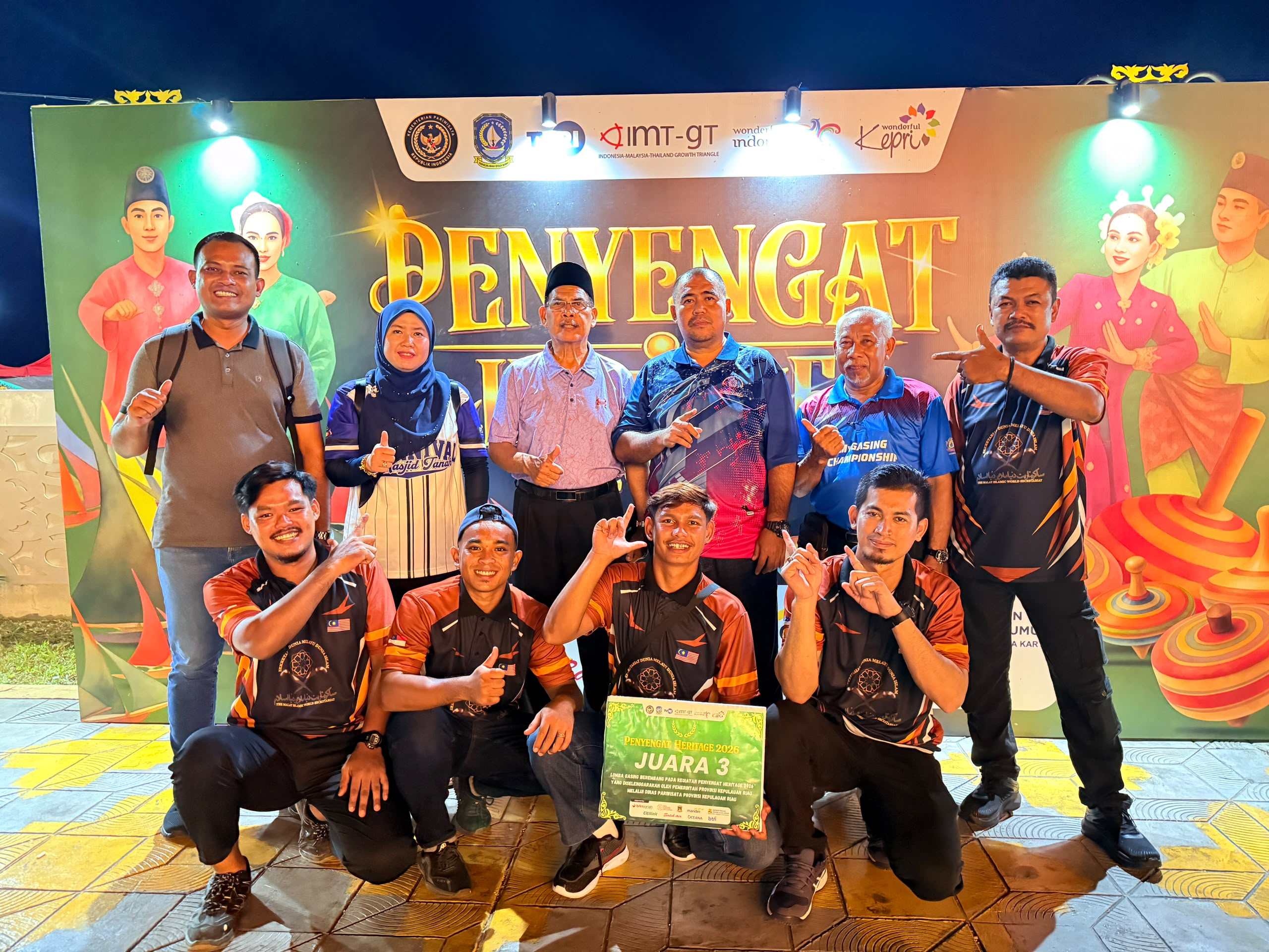 Pasukan Gasing DMDI Melaka Raih Tempat Ketiga di Pertandingan Gasing International Pulau Penyengat