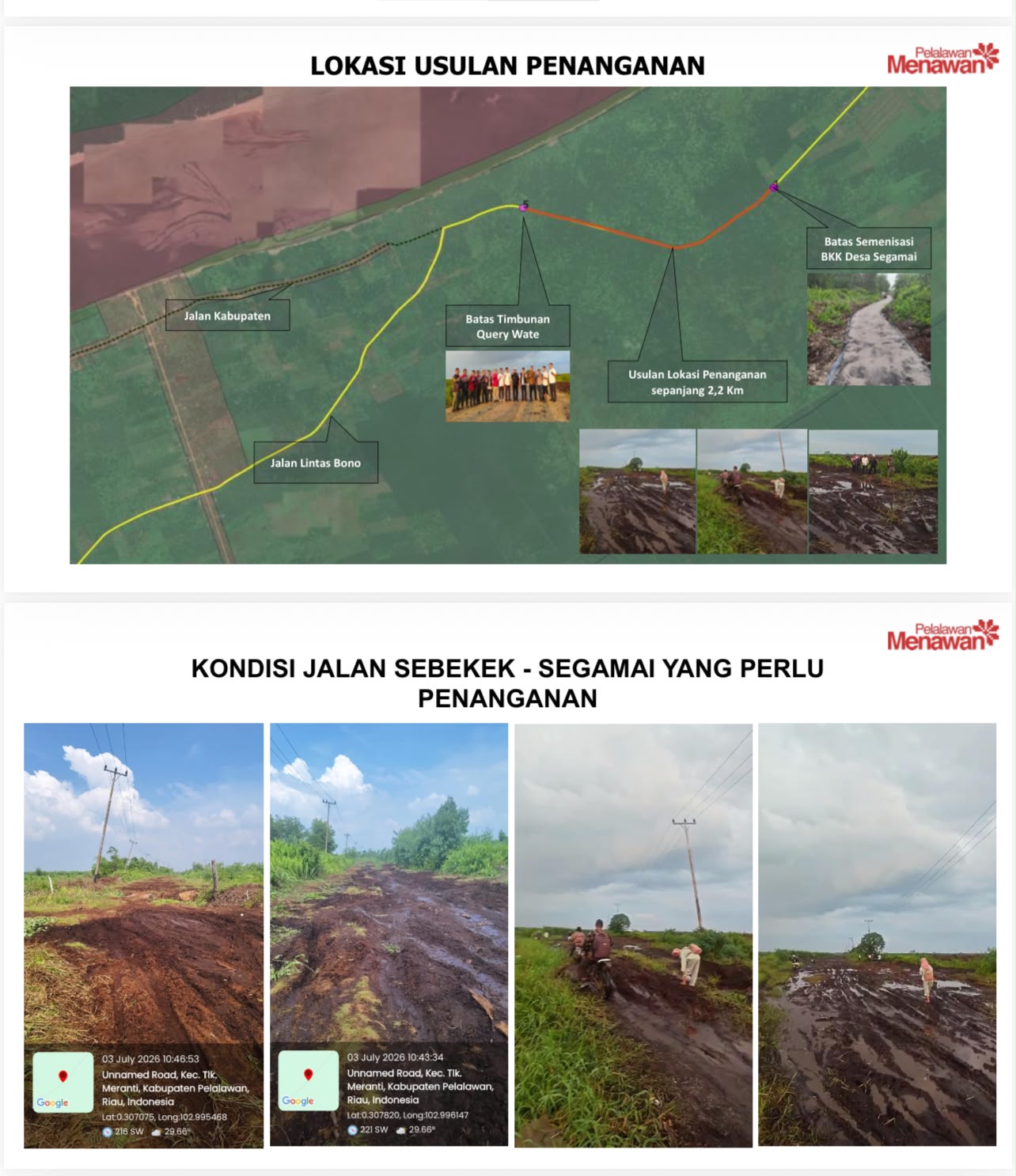 PT THIP Kucurkan Rp626 Juta, 2,2 KM Jalan Lintas Bono Segamai Kini Mulus dan Layak Dilalui