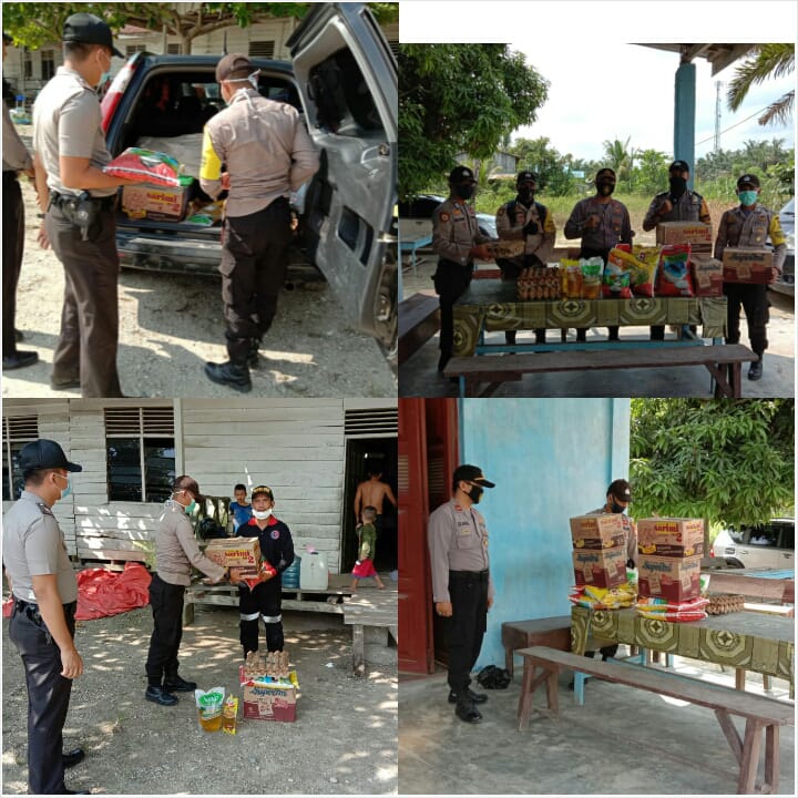 Polsubsektor Pelalawan Salurkan Sembako Polda Riau Kepada 2 Pendeta