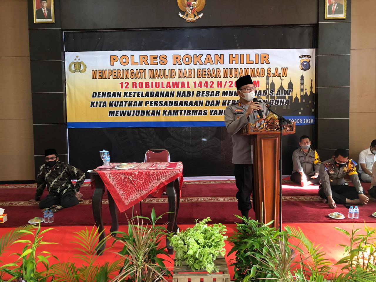 Polres Rohil Peringati Maulid Nabi Muhammad SAW 1442 Hijriyah