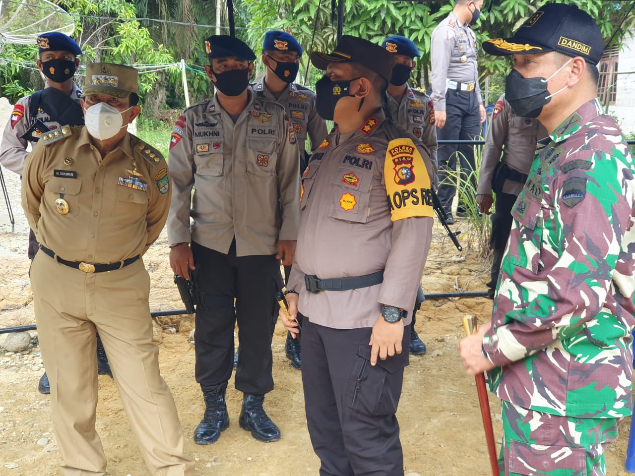 Bupati Bersama Kapolres Rohul dan Dandim KPR Tinjau Posko Pengamanan PSU