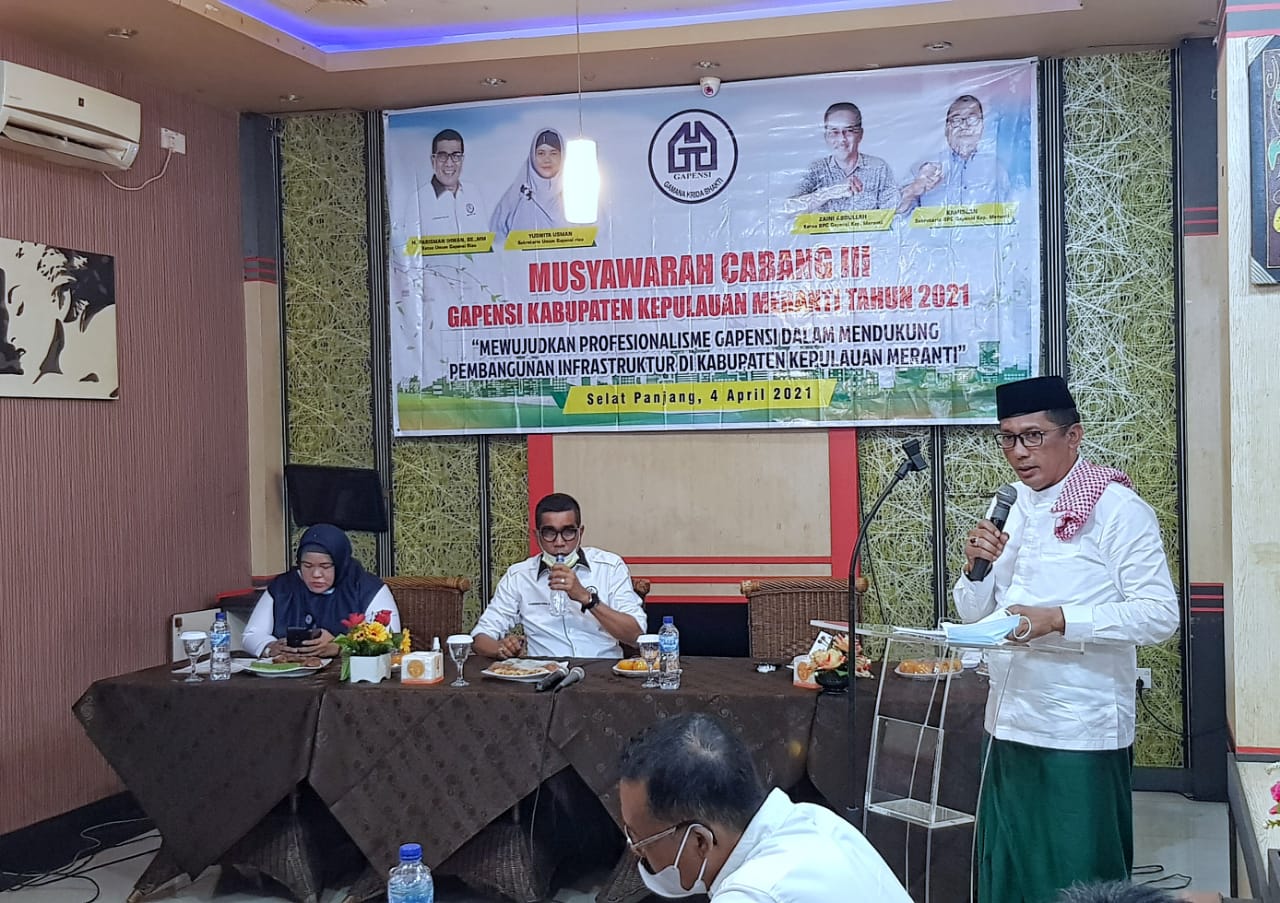 Bupati Berharap  Tercipta Sinergitas Antara Gapensi dan Pemda Gesa Pembangunan Menuju Meranti Maju, Cerdas dan Bermartabat