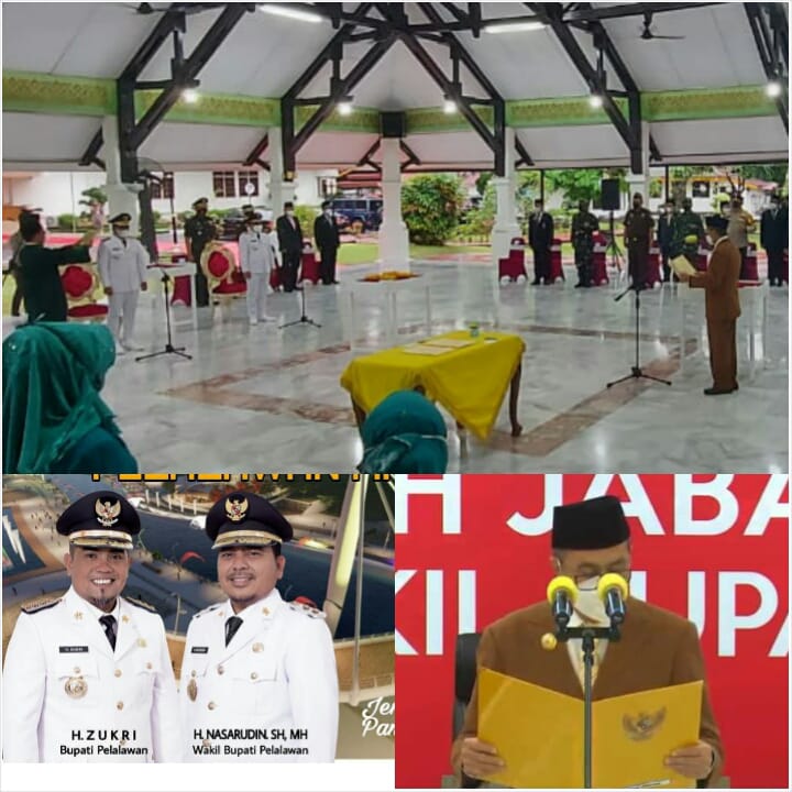Sah, Zukri - Nasarudin di Lantik  Sebagai Bupati dan Wakil Bupati Pelalawan