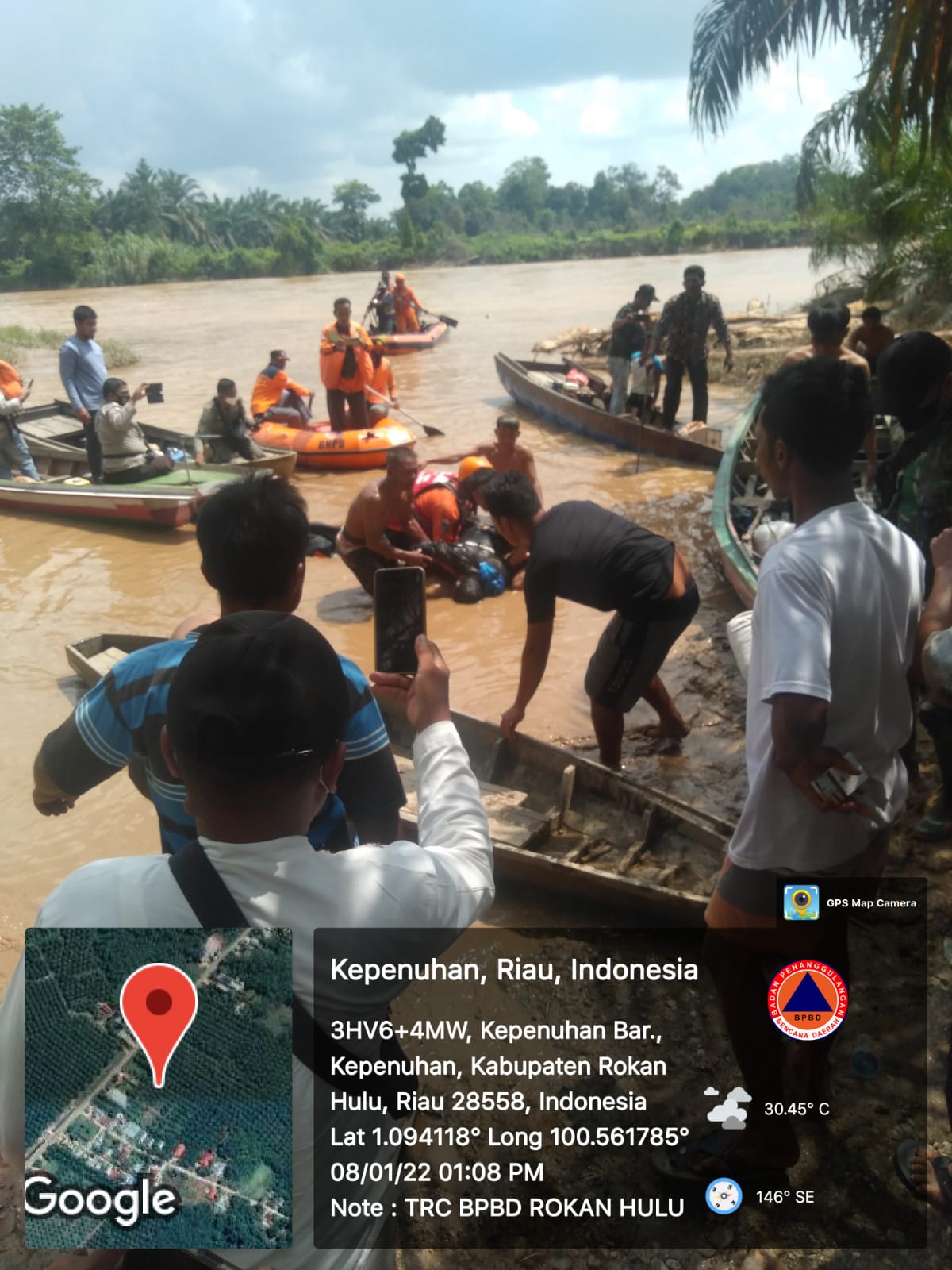 4 Korban Hanyut di Sungai Batang Lubuh  Rohul Berhasil di Temukan