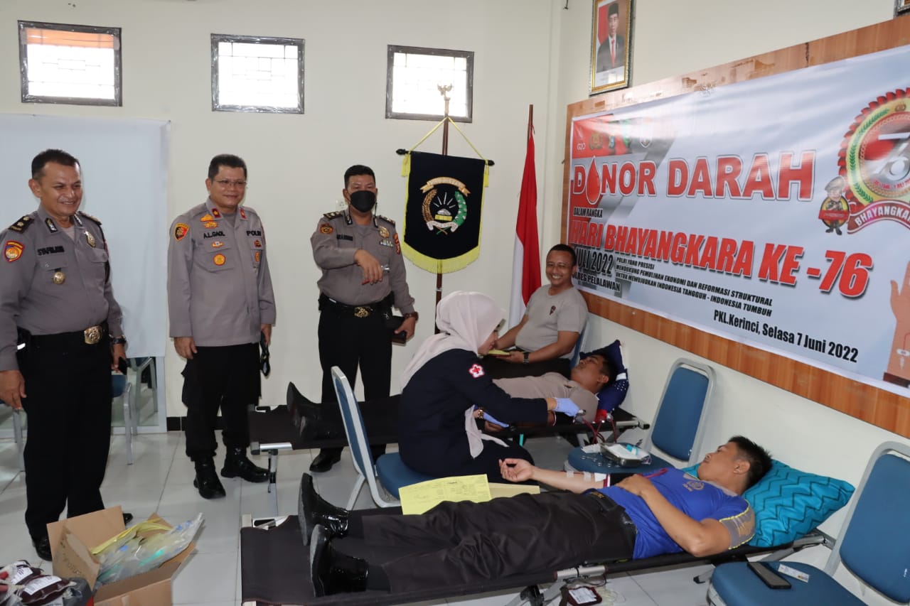Donor Darah Polres Pelalawan, Menjaga Kesehatan dan Kebugaran Juga Menolong Sesama