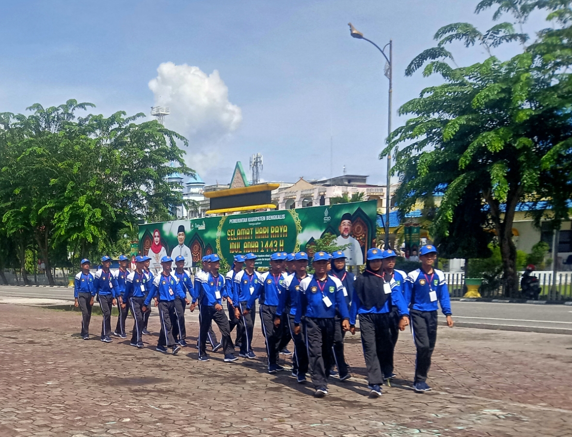 75 Siswa Tingkat SLTA dari 11 Kecamatan Tergabung Paskibra Kabupaten Bengkalis 