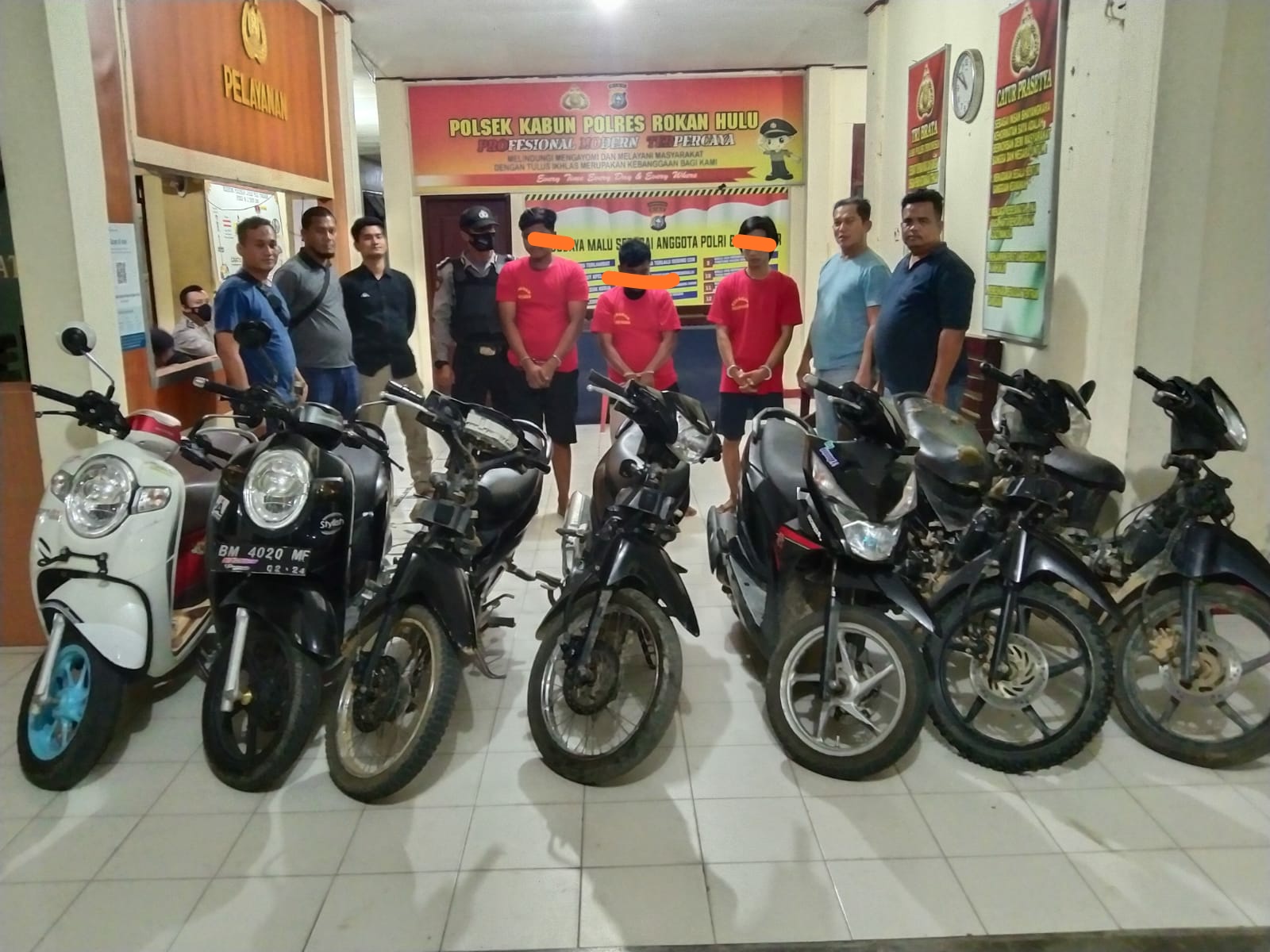 Polsek Kabun  Lumpuhkan Tiga Maling Sepeda Motor