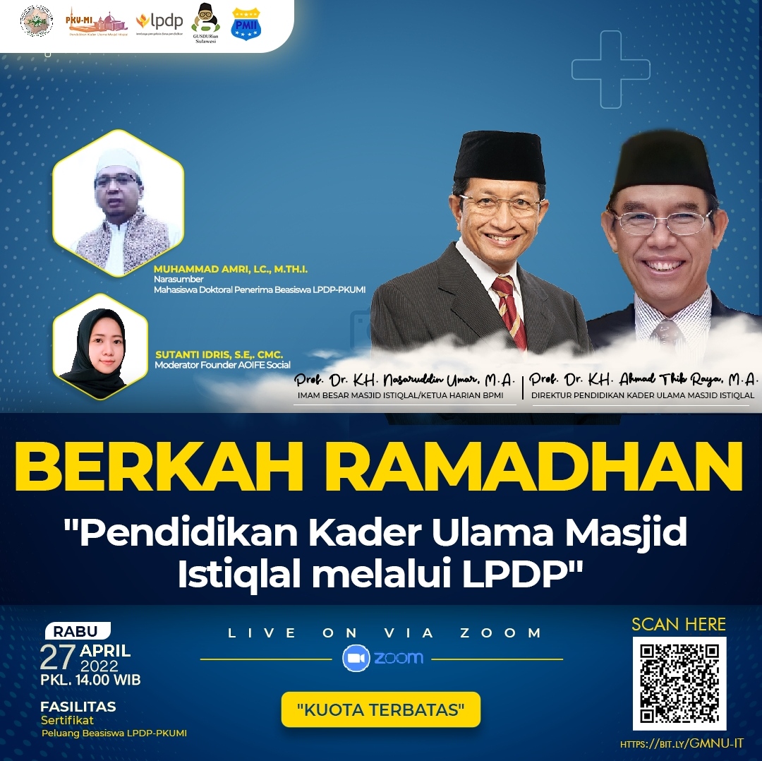 PKUMI & GMNU-IT Akan Gelar Sosialisasi Beasiswa Pedidikan Kader Ulama LPDP