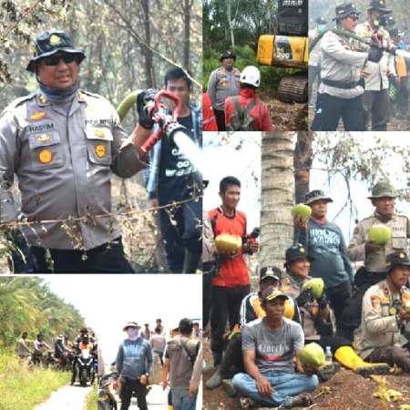Kapolres Pelalawan : Karlahut Pulau Muda Capai 50 Hektar Tim Membuat Sumur Ahlak