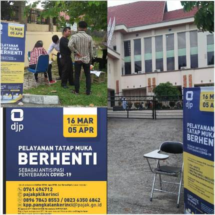 Pelayanan Kantor Pajak Pangkalan Kerinci Hentikan Tatap Muka