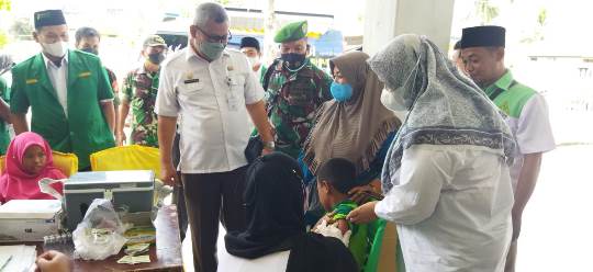 Ikhtiar Menuju Rohil Bebas Covid-19, GP Ansor Adakan Vaksinasi Massal di 7 Kecamatan