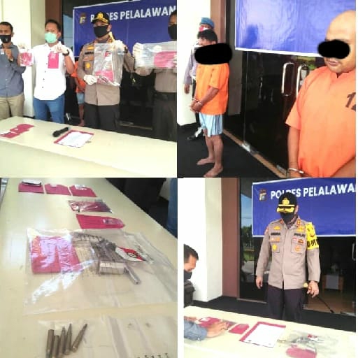 Kapolres Pelalawan Ekspos Pengungkapan Pembunuhan Menggunakan Senjata Api Rakitan Bukit Kesuma Ditemukan Juga Narkotika Sabu