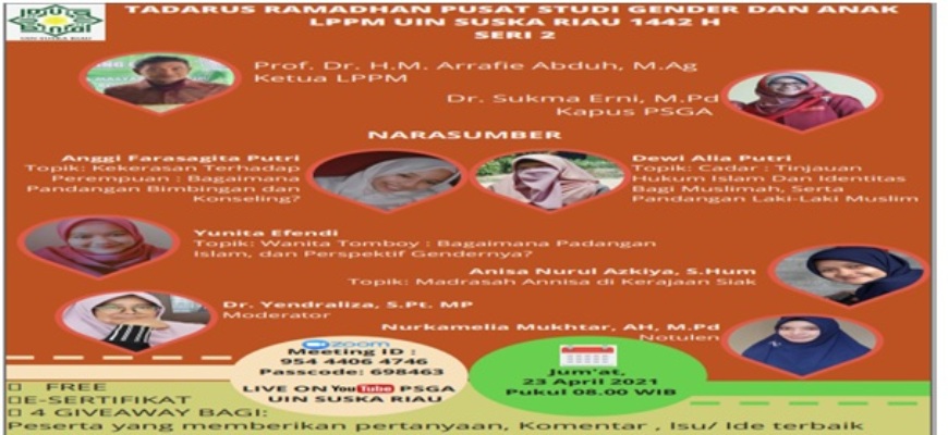 Menampilkan Karya Ilmiah Mahasiswa dan Alumni, Tadarus Ramadan Seri ke 2 PGSA UIN SUSKA Riau Tuai Pujian 