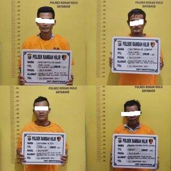 Gara-gara Main Judi Kartu Remi, EmpatÂ  Warga Desa Rambah Utama Terpaksa Menginap di Jeruji Besi