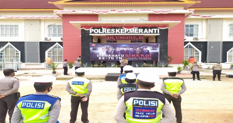 100 Personil Polres Meranti Amankan Aksi Unras Tolak Omni Bus Law