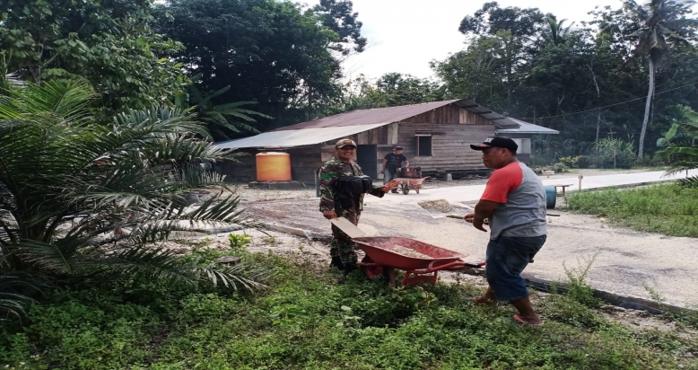 Program TMMD ke 108 Kodim 0303/Bengkalis, Gang Ekonomi Sudah Selesai Pekerjaan Siap Dilalui