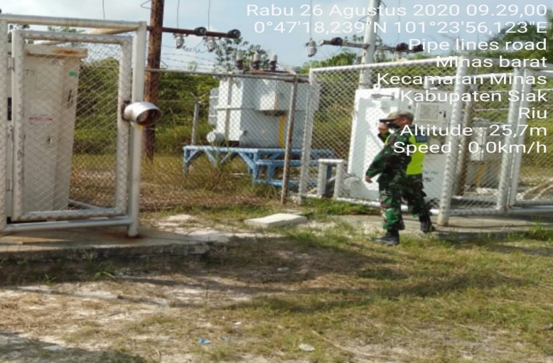 Babinsa Koramil 09/Minas Pengamanan Objek Vital Nasional PT CPI Babinsa Area 5 Minas Barat