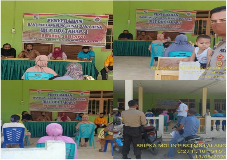 Polsubsektor Pelalawan Hadiri Penyaluran BLT Lalang Kabung