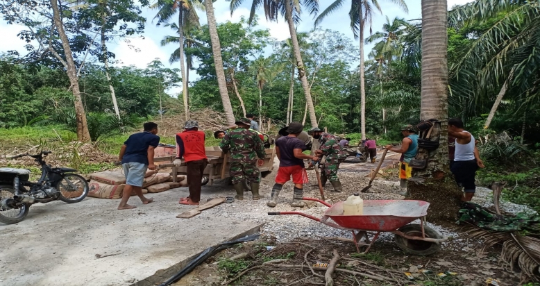 Warga Bersyukur Desa Temiang Salah Satu Dipilih TNI Untuk Lokasi TMMD ke-108