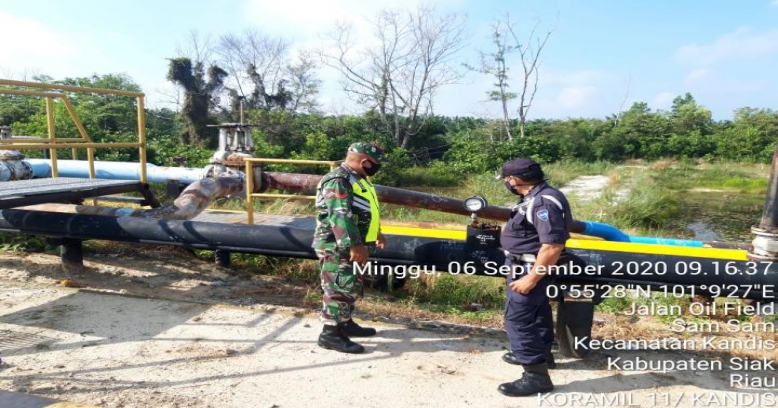Pengamanan OVN PT CPI di Libo km 10 Babinsa Kodim 0303/Bengkalis Koramil 11/Pwk Kandis