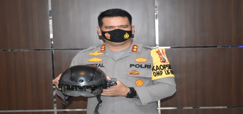 Jelang Pilkada, Polres Inhu Gunakan Smart Helmet Deteksi Covid 19 