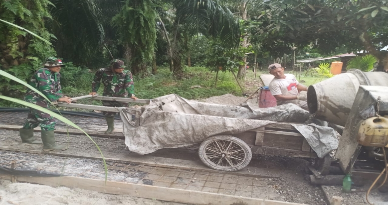 Danramil 07/Bukitbatu Menegaskan TMMD ke-108 Kodim 0303/ BengkalisÂ  Utamakan Spirit Kegotongroyongan