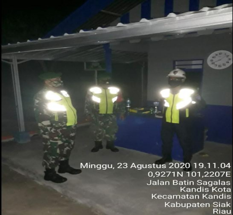Patroli Malam Pengawasan Objek Vital Nasional PT CPI Pipa Line 81 Kelurahan Kandis