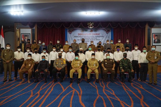 Bupati RohulÂ Â Ikuti Deklarasi Damai Pilkades Serentak Ke IIIÂ Â Rohul Tahun 2021
