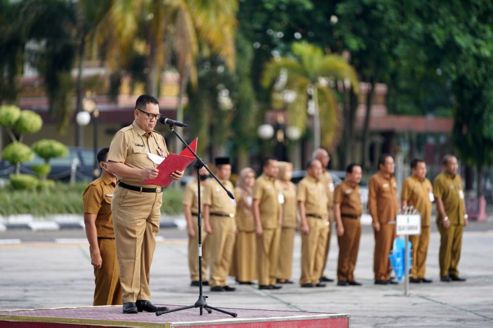 Pimpin Apel Pagi, Asisten III Himbau Kepala OPD Nilai Kinerja Staff