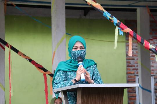 Pj. Ketua TP-PKK Sosialisasi Stunting Dipuskesmas dan Gebrak Masker  di Selat Baru Bengkalis